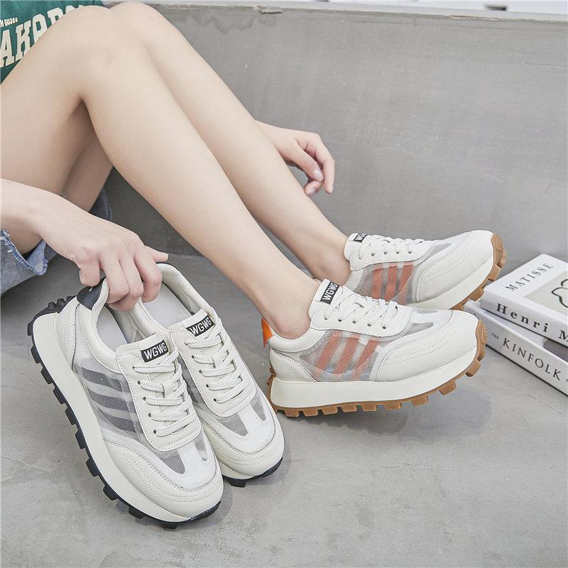 Leather Mesh Breathable Forrest Gump Shoes Summer New Thin Sports and Leisure Running Shoes Ins Tide
