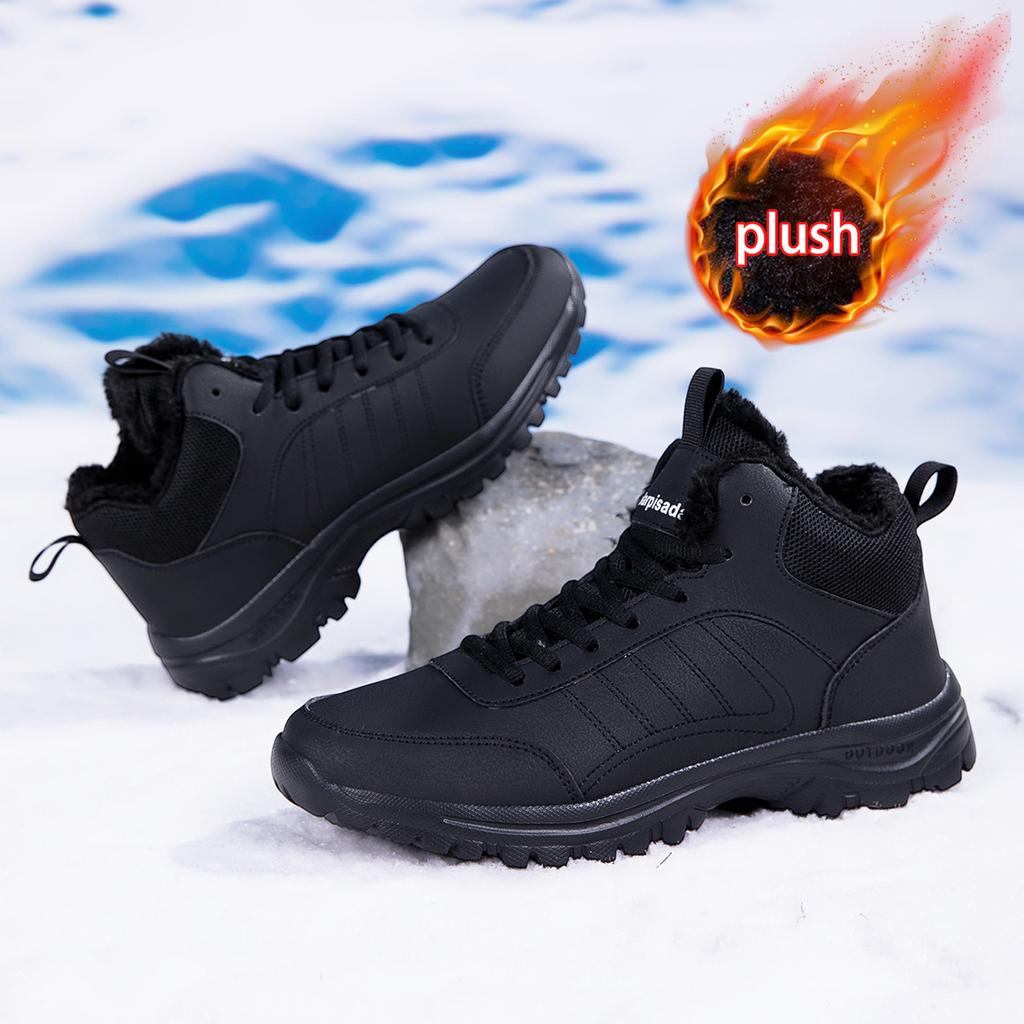 Men's Winter Velvet Warm Thick Dad Shoes Snow Boots Sports and Leisure Middle-aged and Elderly Walking Shoes Anti Slip