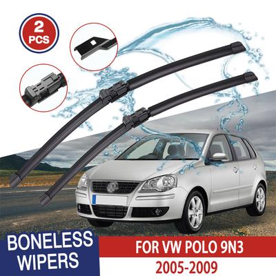 Stěrače Pro VW POLO 9N3 2005-2009 Přední Čištění Skla Větrného Skla Autodíly Auto Dešťové Kartáče 21''+19''