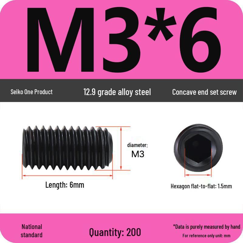 12.9 Grade Hex Socket Set Screw Grub Screw (M3-M12)