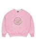LA MAISON STUDIO Women'S Crop Circle Logo Embossed Bear Friends Heavy Terry Sweatshirt Pink (Fcd3Ts702W)