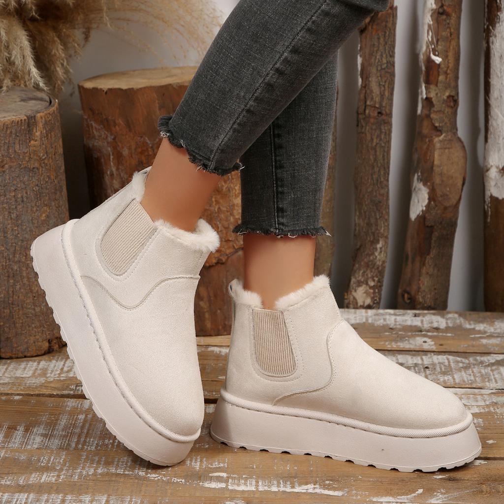 Large thick soled snow boots for winter 2026  a popular item with warm fur and fleece for women