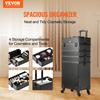 5 In 1 Professional Makeup Train Case Aluminum Cosmetic Case, Rolling Makeup Case Extra Large Trolley Makeup Travel Organizer, with 360° Swivel Wheels