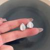 Niche Design Feeling Ice Transparent Opal Double-Sided Water Drop Ear Buckle Exquisite Versatile Earrings Temperament Light Luxury Simple Earrings