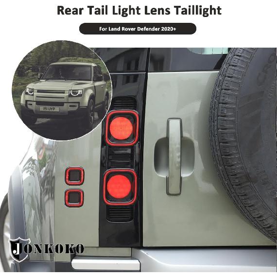 ABS Black Rear Tail Light Lens Taillight Kit Fit for Land Rover Defender 90 110 130 2020-2024 Car Exterior Taillight Protection Cover Accessories