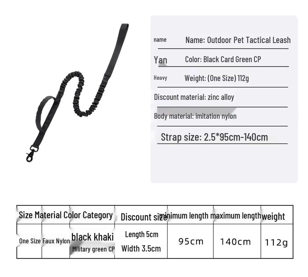 Tactical Anti-Burst Elastic Dog Collar & Leash for Medium To Large Dogs