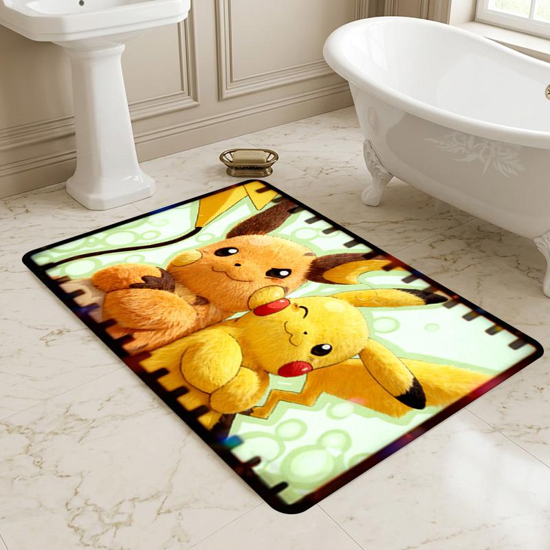 Pikachu Friendship Living Room Nonslip Area Rug Soft Carpet For Bedroom Game Playroom Sofa Office Home Decor Doormat Christmas Gift C929512