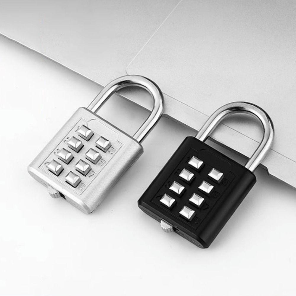 New 8 Digit Button Combination Lock Anti-theft Metal Customs Password Lock Waterproof Rust Proof Password Pad Lock For Travel