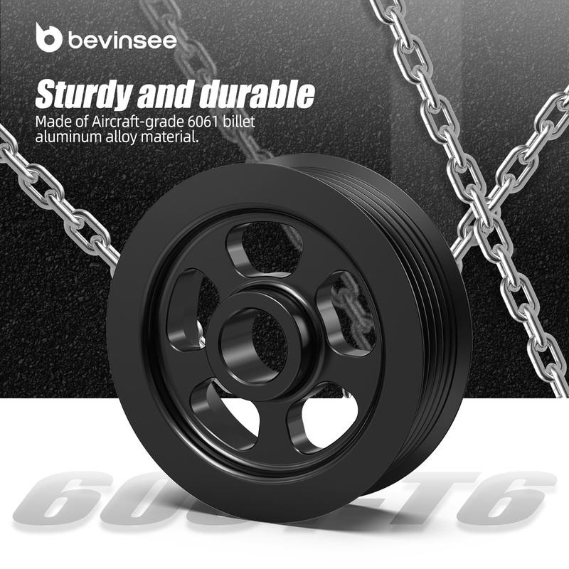3" OD Billet Aluminum Overdrive 6 Rib Alternator Pulley for LS1 LS2 LS3 LS6,for 98-02 F-Body/04-06 GTO/99-13 Truck&SUV V8 Models