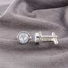 Milky Opal Edelstein 925 Sterling Silber Handgefertigter Schmuck Manschettenknöpfe für Herren Anzug 0,51" CL-3-21
