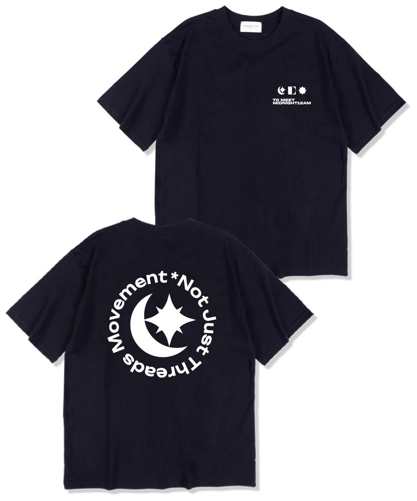 MIDNIGHT12AM Symbol To Moon Oversized Short Sleeve T-Shirt Navy