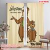2pcs 2D Flat Printing Curtain Yogi Bear National Park Polyester Without Electricity 0 Perfect for New Year and Carnival Party