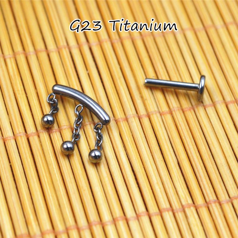 G23 Titanium Alloy Body Piercing Jewelry: Chain Lip Ring, Medusa Stud, Helix Stud, Ear Cartilage Stud - New Arrival.