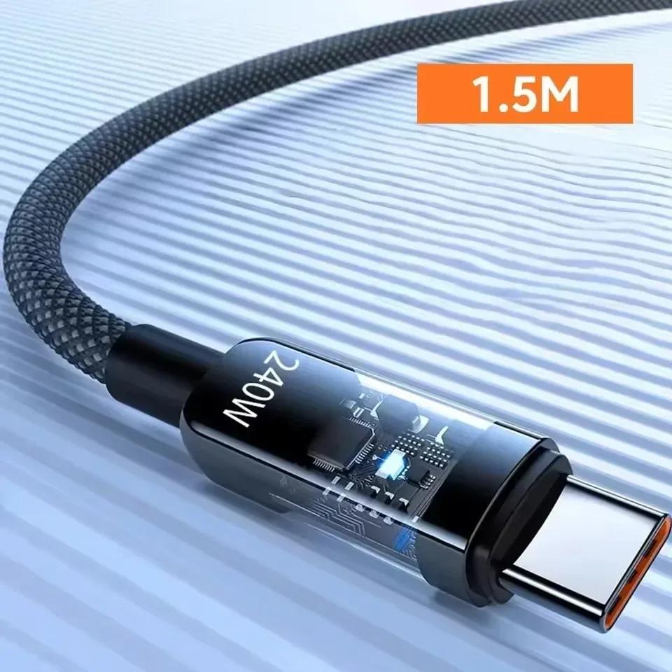 111W Cable Super Fast Charging QC 1.1 Data Cord USB To Type C Cable LED Digital Display Phone Charger For Samsung Xiaomi Cable