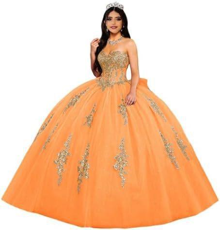 Gold Lace Applique Adult Dress Fluffy Strapless Tube Top Tulle Ball Dress Glitter Princess Dress Dress