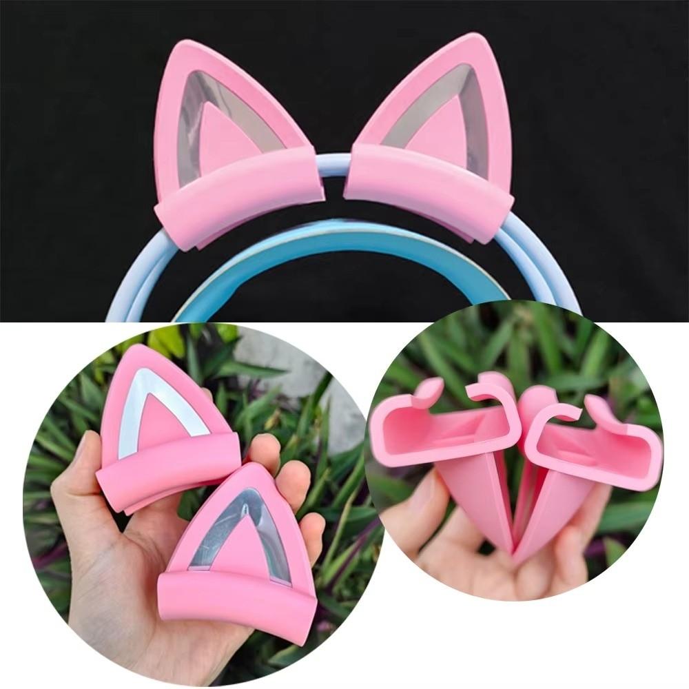 2Pcs Free Removal Headphones Decorated Cat Ears Stereo Headset Decoration Helmet Attachment