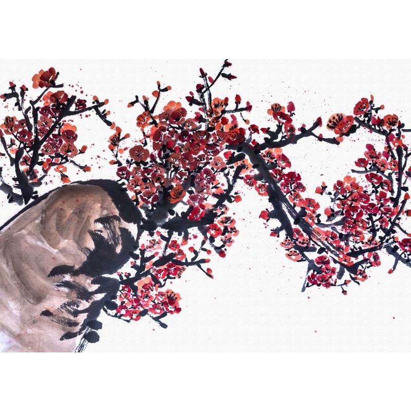 Chinesische Landschaft Paar Vögel Wald Berg Fluss Koi Karpfen Fisch Kunst Poster Drucke Leinwand Malerei Wandkunst Bild Heimdekor