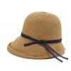Sunscreen straw hat women's summer foldable beach hat women's seaside vacation sunshade bucket hat bow basin hat