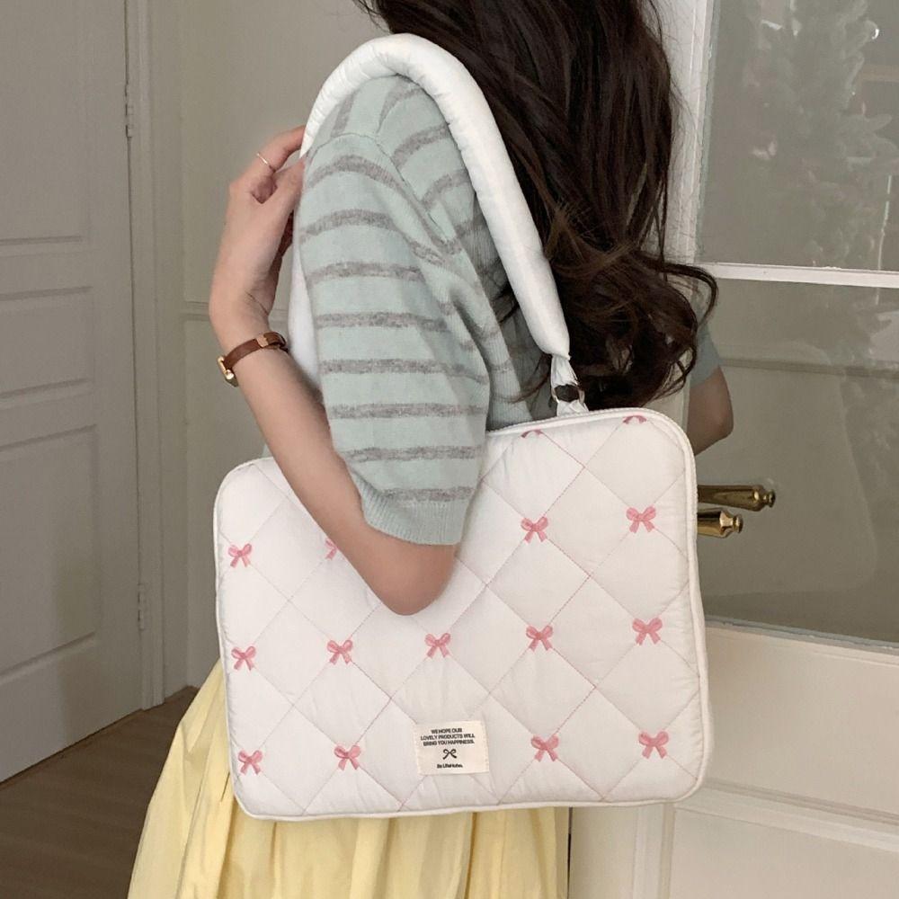 Bowknot Tablet Sleeve Case Large Capacity Laptop Handbag New Laptop Shoulder Bag