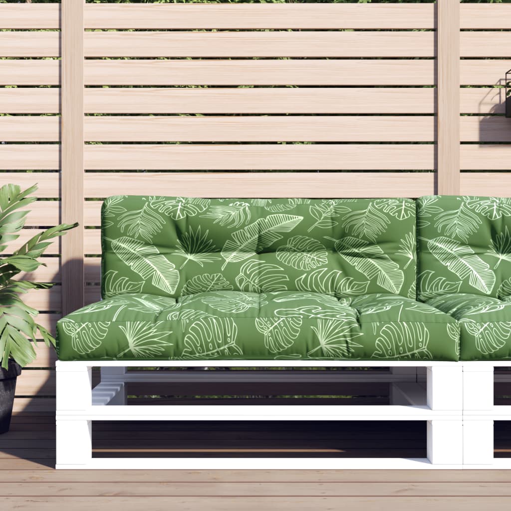 2 Piece Palette Cushion Set with Leaf Pattern Fabric