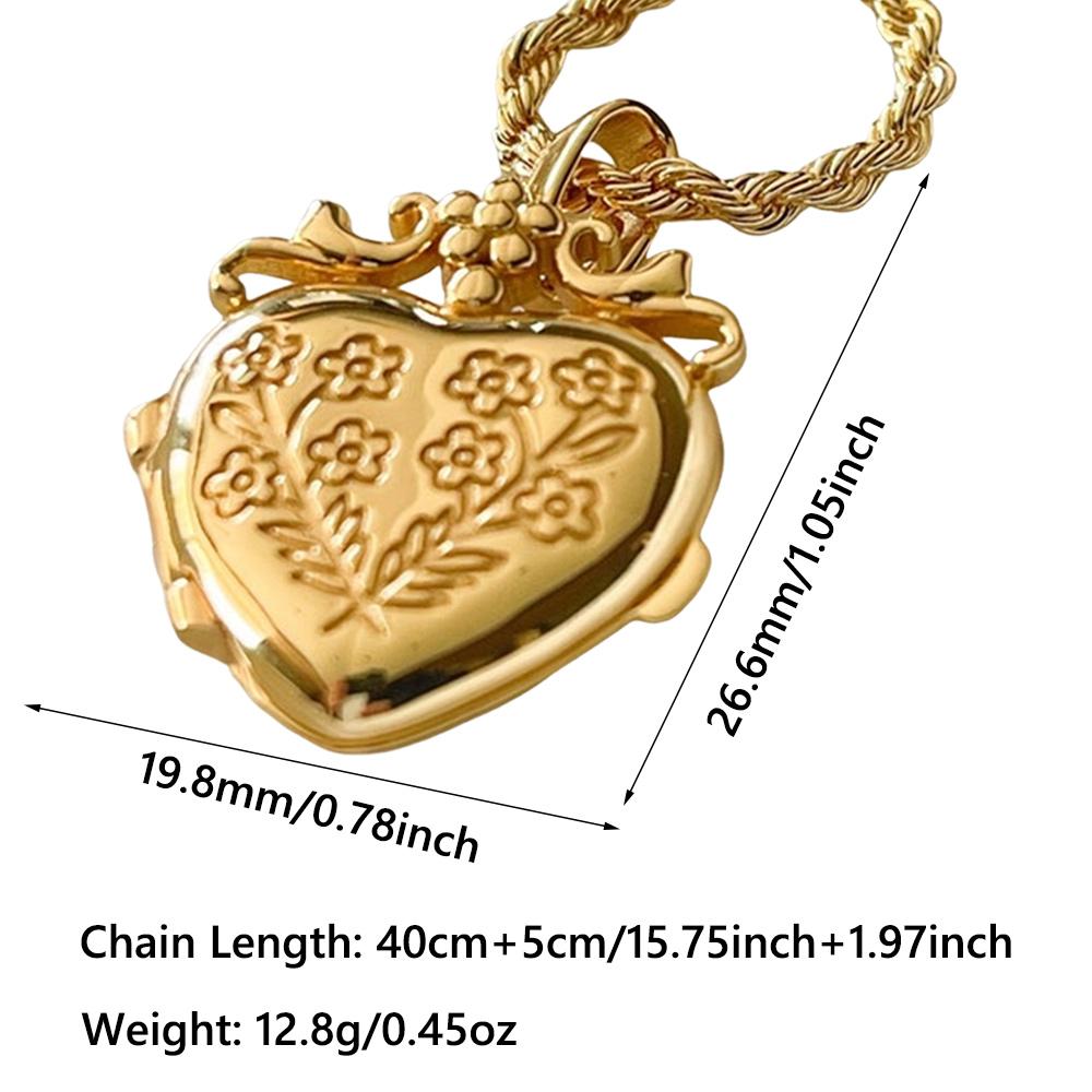 Heart-Shaped Necklace Heart Locket Non-Tarnish Couples Necklaces Lockets Necklace  for Women