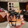 Seaside Coconut Tree Pattern Phone Case For Samsung Galaxy S26 S25 Ultra Edge S24 s23 FE A57 A17 A56 A37 A16 A55 Magnetic Cover