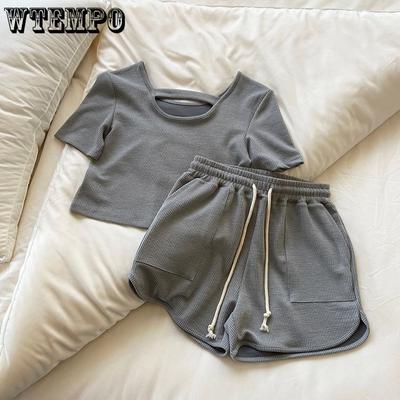 Zomer Casual Shorts Pakken Dames Losse Dunne T-shirts en Wijde pijpen Korte Broek Tweedelige Set Damessets