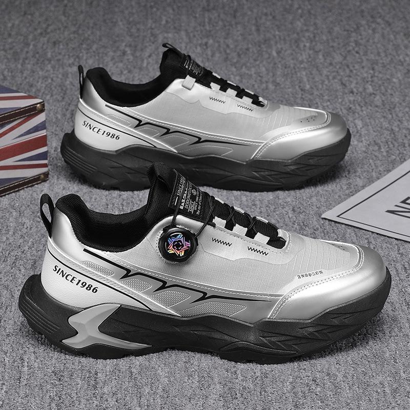 Designer Button Running Shoes Breathable Mesh Slip-on Casual Sneakers New Non-slip Wear-resistant Hiking Shoes Tenis De Hombre