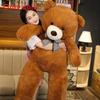 Bear Oversized Teddy Plush Toy With Checkered Bow Decoration For Kids Gift