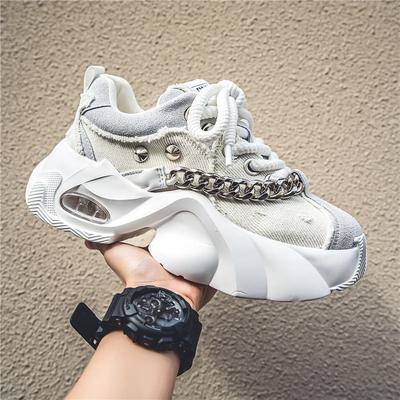 Zapatos clásicos de moda para hombre, suela gruesa de alta calidad, que aumentan la altura, zapatos casuales, zapatos deportivos modernos para hombre con cadena, amortiguadores