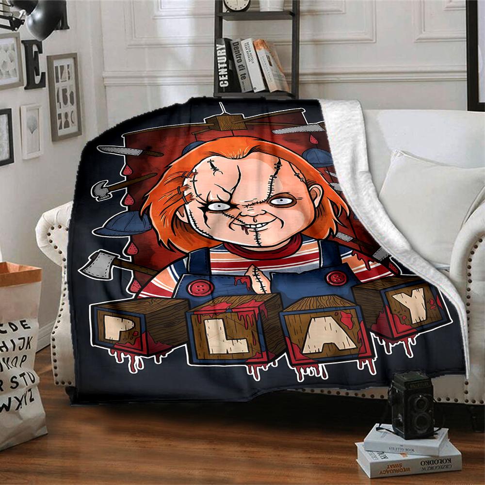1pc Chucky2 Blanket, Gift, for Men and Women, Soft Blanket, Good for Sofa Bed Couch Travel, Lightweight Flannel Blanket