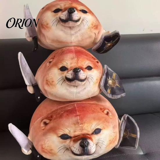 Novelty Home Decor 35/45CM What The Dog Doing Plush Toy, Funny Shiba Plushie, Detachable Comfortable Stuffed Doll Knife Shield Doll, Soft Pillow,