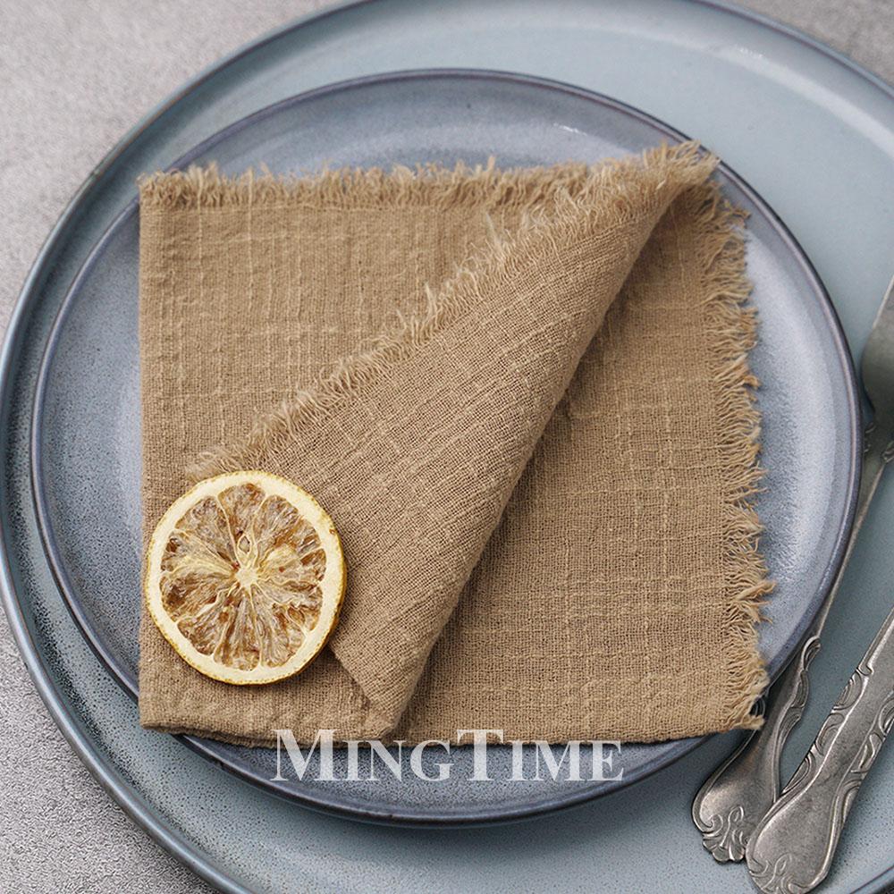 20pcs 32x32cm Cotton Gauze Table Napkins Bohemian Wedding Decor Vintage Western Style Bridal Party Dinner Cloth Accessories