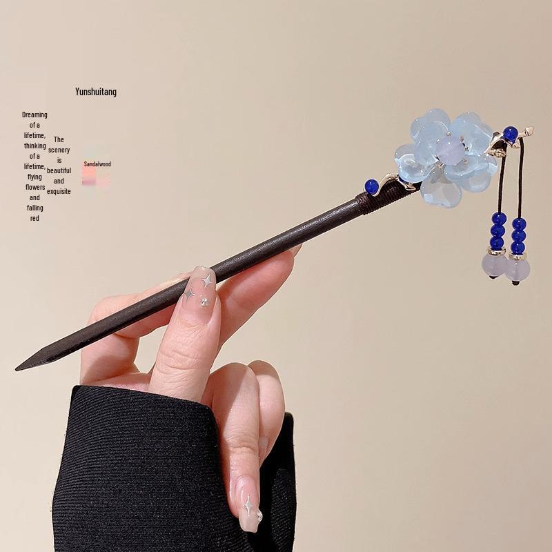 Vintage Tassel Alloy Wooden Hairpin for Women - Elegant Retro Updo Accessory