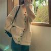 Cardigan lavorato a maglia taglia grande Autunno e Inverno Nuovo Retro Giacca maglione larga