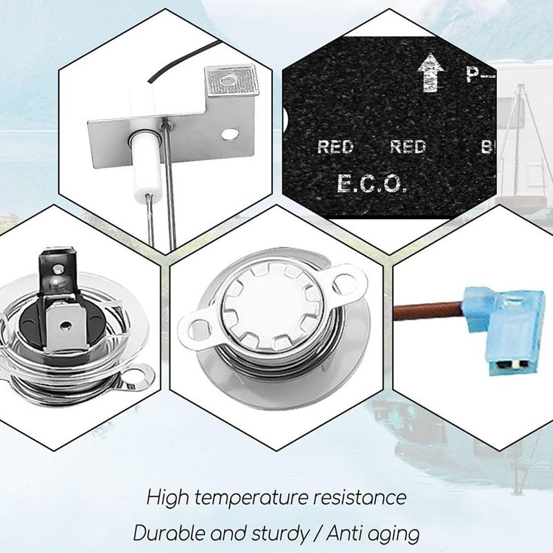 RV Water Heater Thermal Cutoff With Water Heater Igniter And ECO Thermostat Assembly Kit, For Atwood 91447 93866 93868