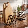 Heavy Duty Metal Cutting Board Rack Triangle Cutting Board Holder Space Saving Countertop Organizer Pot Rack Kitchen Storage