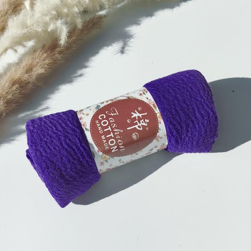 62-122 Colors Crinkle Cotton Underscarf Pleated Pompom Plain Hijab With Tassels Islamic Turban Warp