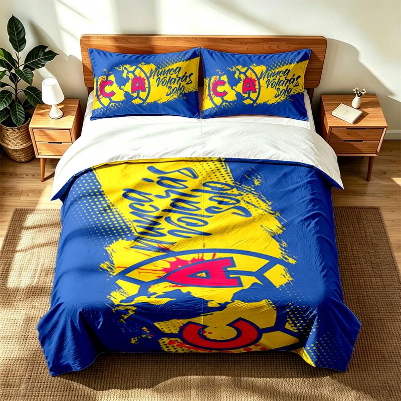 Club America (1) 3pc Set Suitable for Master Bedrooms Soft and Comfortable an Ideal Gift for Family and Friends Includes One Duvet Cover and Two Pillo