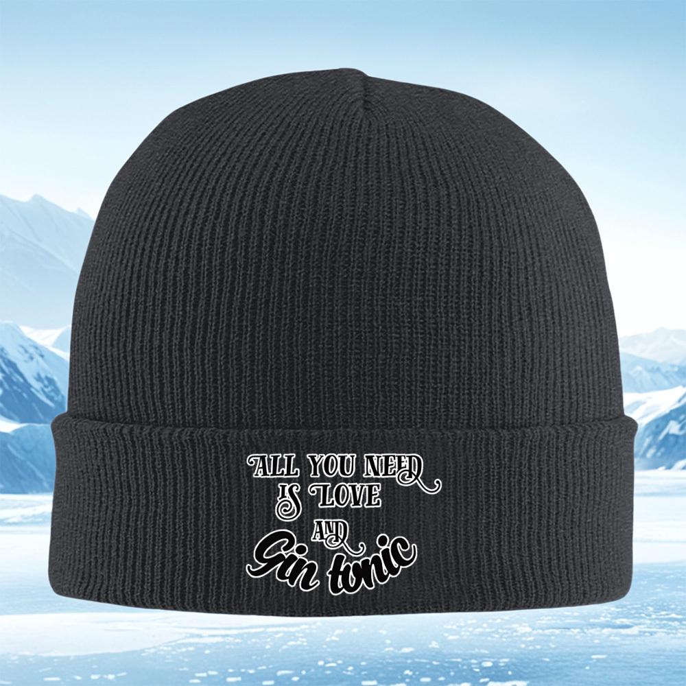 Serve amore e gin tonic è tutto Cappello a Cuffia in Maglia Unisex per Uomini Donne Berretto Pullover Invernale Termico Caldo Natale Outdoor Ciclismo Hi
