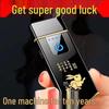 High-Power Windproof Rechargeable Men's Flip Lighter - Black Technology Design