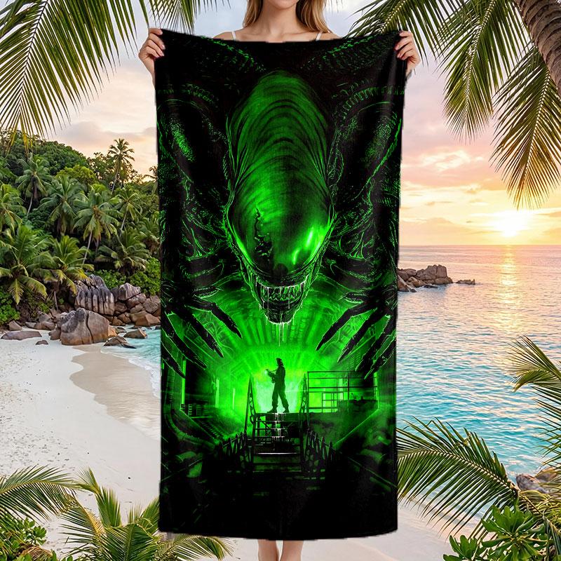 Large Beach Towel Quick Dry Absorbent Towel For Beach IndoorAlien Xenomorph