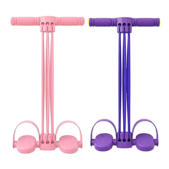 Pedal Resistance Band with Handle 6-Tube Pedal Ankle Puller Multifunction Abdomen Waist Arm Legs Stretching Training Pedal Workout Band