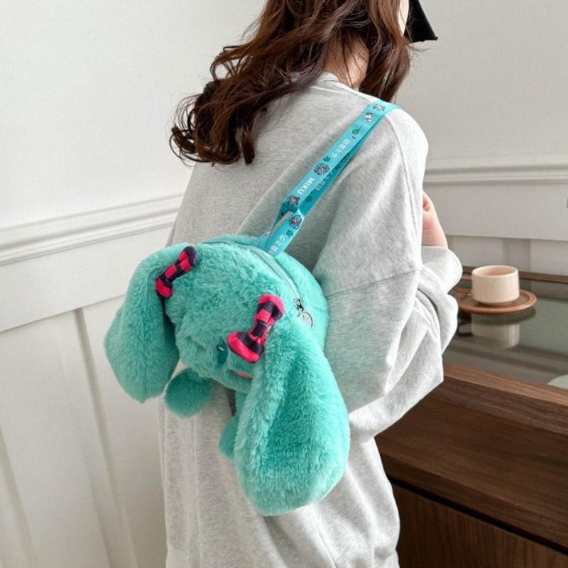 Cartoon Hatsune Miku Two-dimensional Doll Plush Bag Cute Hatsune Anime Peripheral  Soft Shoulder Bag Children's Christmas Gifts