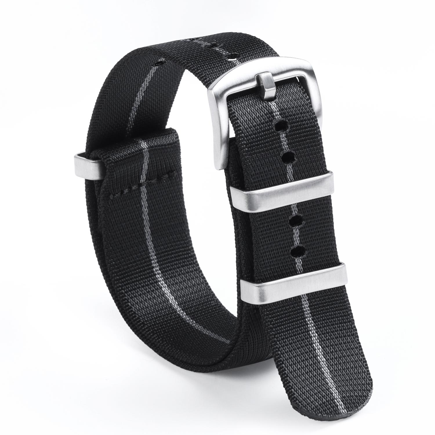 

18mm 20mm 22mm Nylon Watch Straps for Omega Nylon Fabric Strap Comfortable Wrist Belt for Men Loop Military Washable Watchbands 20mm чорний колір сірий