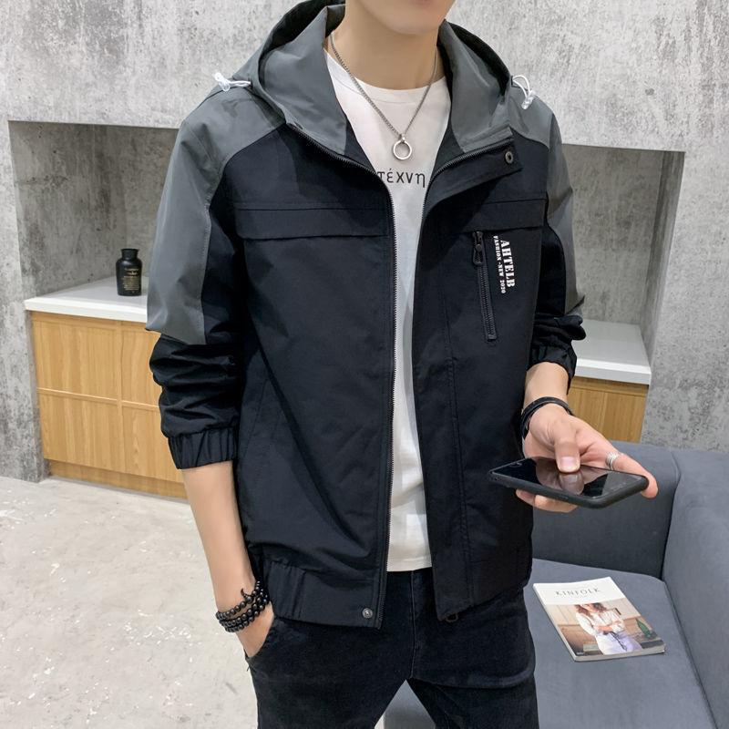 Jacket Men's Spring, Autumn and Winter New Ins Trend Hooded Casual Versatile Loose Jacket Top Clothes