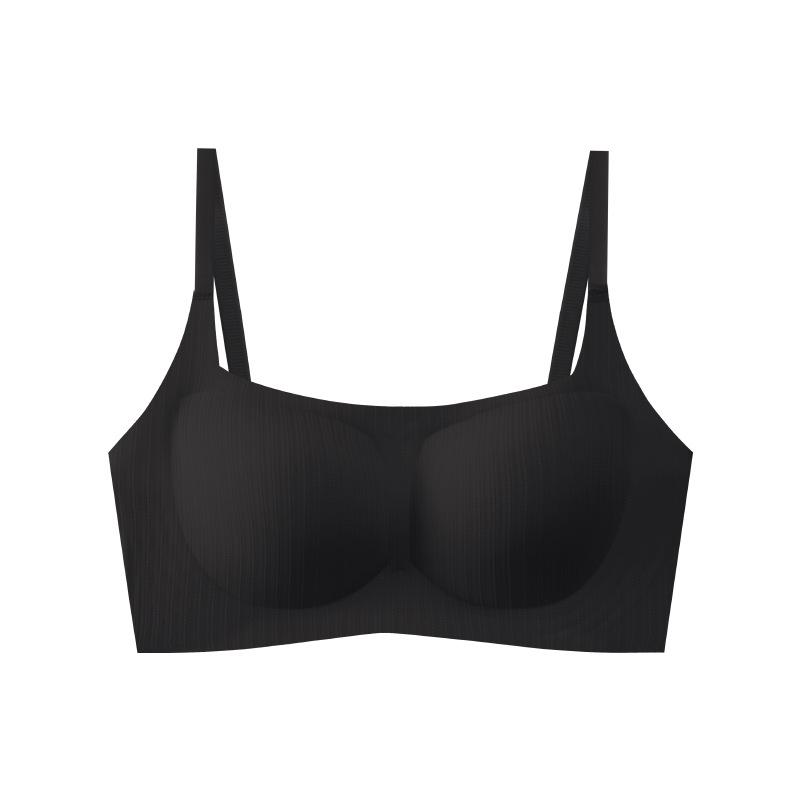 

Skin-friendly, seamless, nude, simple, no steel ring, with chest pad, machine washable, integrated fixed back bra xxl（ 70-80kg ） чорний