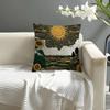 HOT Sun Print cover Pillow Case Natural Linen Organic Fabric DoubleSided Printing Sofa Home Decor Cushion Cover