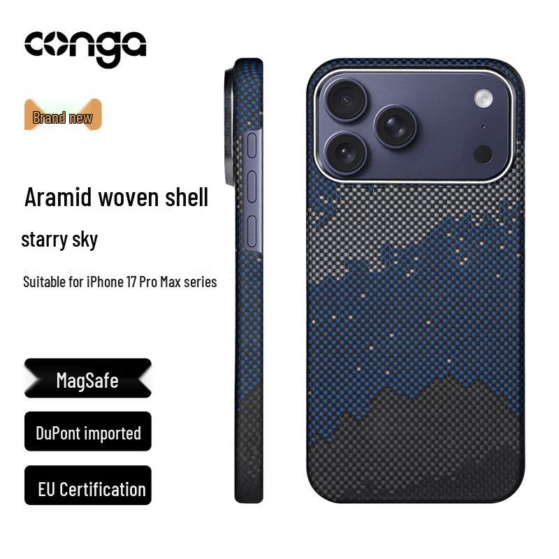 CONGA Aramid Fiber Magnetic Phone Case for iPhone 17 Pro Max iPhone 17 Pro Max металлического кольца объектива