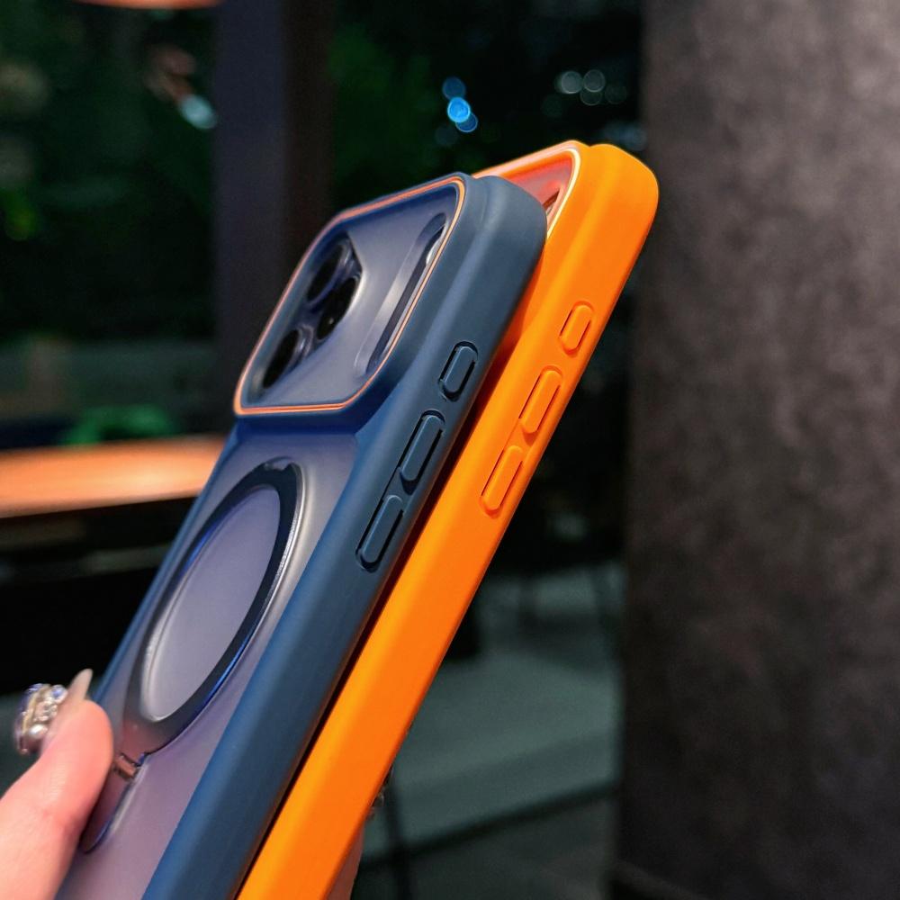 Ring Bracket Stand Holder Magnetic For Magsafe Frosted Case For iPhone 17 15 16 Pro Max 11 12 13 14 Plus Matte Soft Bumper Cover